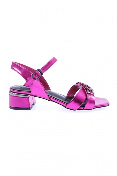 DGN Sandale de damă cu toc joasă cu accesoriu Twist Fuchsia Open 46321033