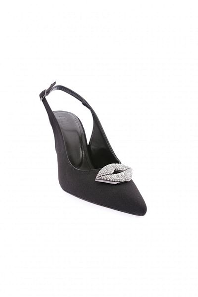 DGN 1010-23y Women's Ankle Strap Silver Buckle Thin Heeled Shoes