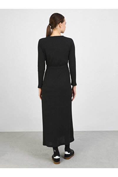 Benin Basic Camisole with Belt Hijab Dress - Black - Benin