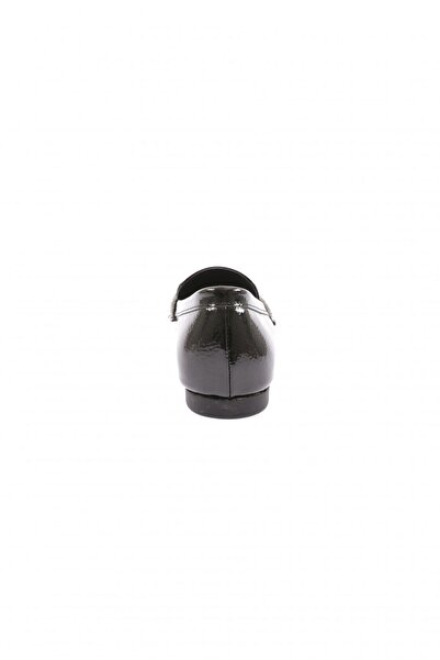 DGN Kadın Silver Taş Tokalı Loafer Siyah Kırışık Rugan 61112534