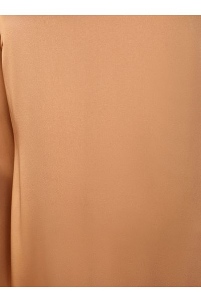 Refka Σατέν Hijab Φόρεμα - Ασύμμετρη κοπή, Χρώμα Camel, Μοντέλο Refka