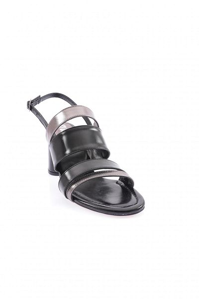 DGN Black Platinum Women's Heeled Sandals - 4213273