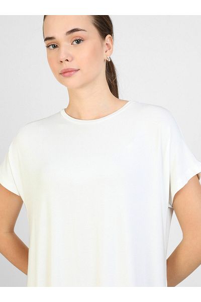 Benin Short Sleeve Viscose Hijab Dress - Off White - Benin