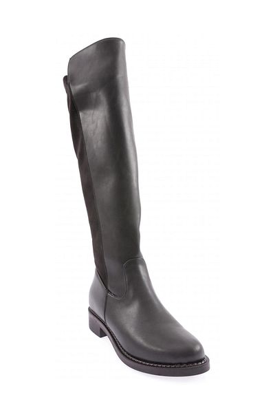 DGN Black Knee High Zippered Boots - Women 7263232