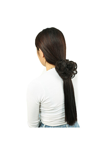 Marsilyan Ieg ™   Elastic Hair Bun Clip - Brown
