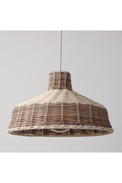 Mylamp Merve Krem & Açık Kahverengi 34x22 cm Rattan Sarkıt Lamba