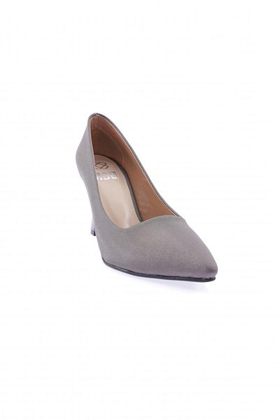 DGN Pantofi cu toc tip goblet pentru femei, din satin platină 24153294