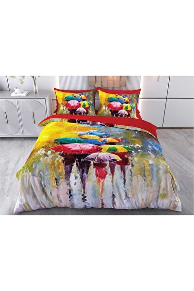 BEYZADE HOME طقم غطاء لحاف من جلد الغزال ثلاثي الأبعاد مكون من 6 قطع - مزدوج