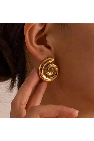 Bujiteri Vintage Breeze Geometric Spiral Earrings