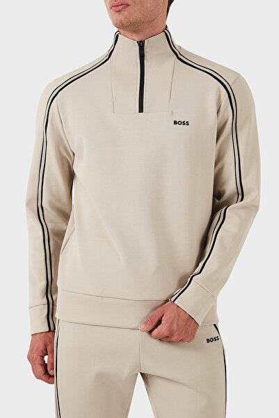 BOSS Pamuklu Logolu Slim Fit Yarım Fermuarlı Dik Yaka Sweat Erkek SWEAT 50523911 271
