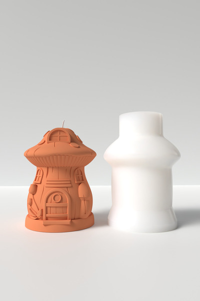 Cageartstudio Mantar Evi Mum Silikon Kalıp M1 -Hobbit Evi Mum Silikon Kalıp, ...