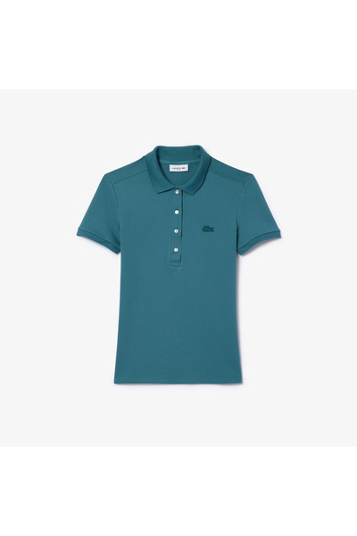 Lacoste Kadın Slim Fit Mavi Polo