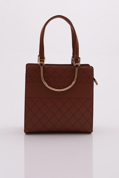 DGN Tan Metal Classic Women's Bag - 1342856