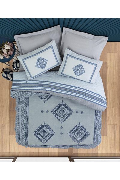 Cotton Box Hardy Gray Double Blanket Bedding Set
