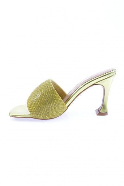 DGN Kadın Sılver Taşlı Topuklu Terlik Altın Metalik 913233210