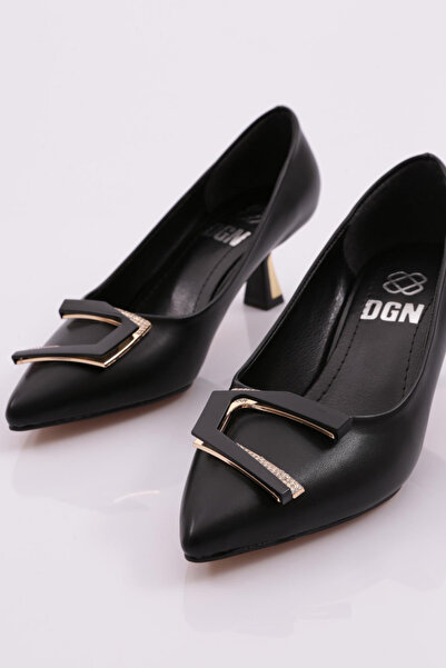 DGN Kadın Tokalı Topuklu Ayakkabı Siyah 7552621