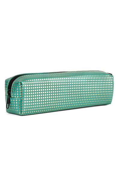 Gözde Proje Artificial Leather Green Dotted Pencil Case
