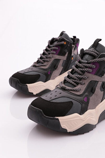 DGN Dámské tenisky se silnou podrážkou Black Purple Multi 76913138