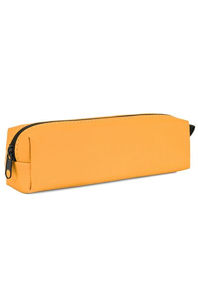 Gözde Proje Faux Leather Matte Yellow Pencil Case