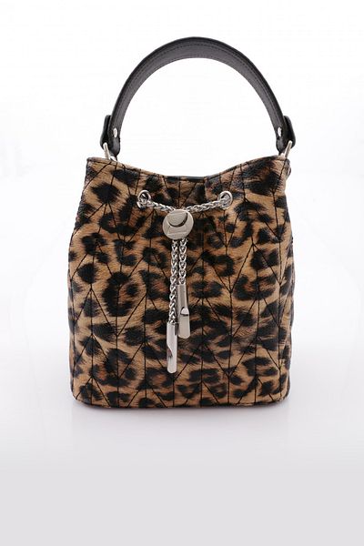 DGN Black Leopard Print Women's Bag - Drawstring, 16772856