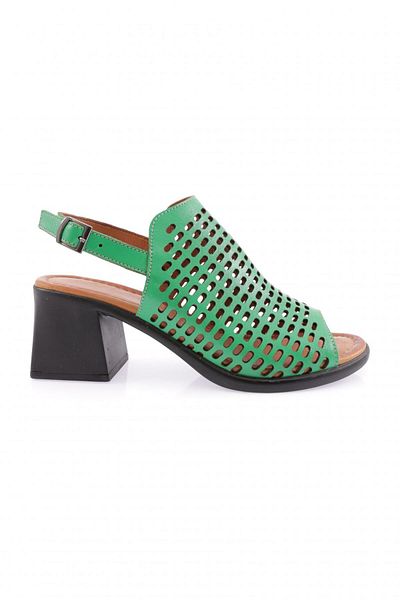 DGN Γυναικεία πέδιλα με τακούνι λέιζερ Grass Green 2955318