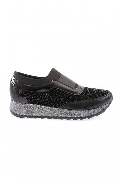 DGN Pantofi de damă cu talpă groasă Silver Stone Pantofi negri 112130142674