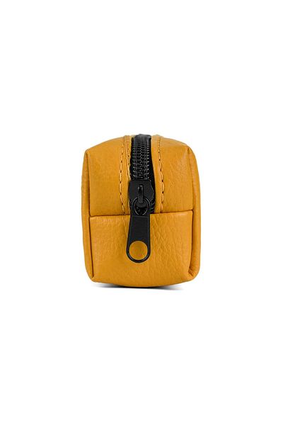 Gözde Proje Faux Leather Mustard Yellow Pencil Case