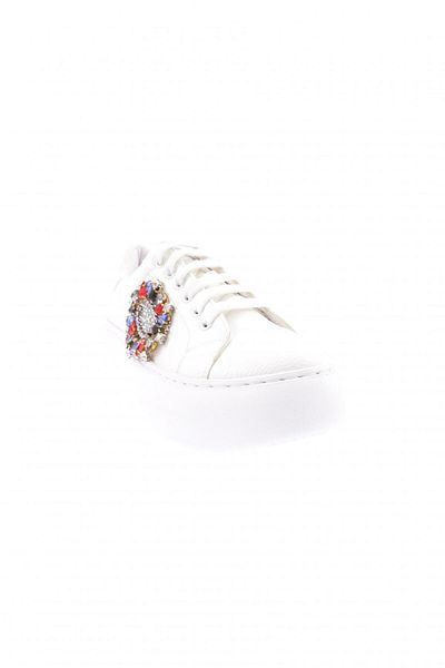 DGN 874-23y Pantofi de damă cu șireturi cu cataramă de piatră de cristal