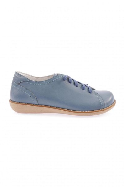DGN Pantofi confortabili pentru femei din piele naturală - albastru denim 553213171