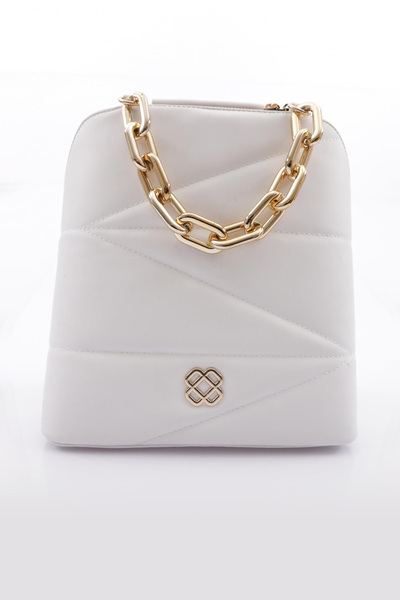 DGN Women's White Thick Chain Backpack - 13472856
