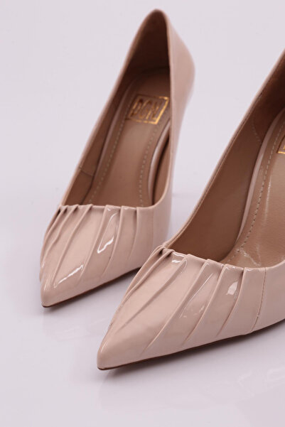 DGN Kadın Topuklu Ayakkabı Bej Rugan 2364132859