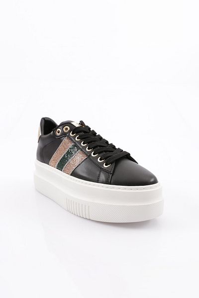 DGN Pantofi pantofi de damă cu piatră argintie groase alb-negru 15299763118