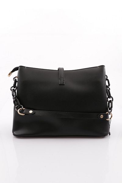DGN Women's Chain Detailed Shoulder and Shoulder Bag Black 2183426