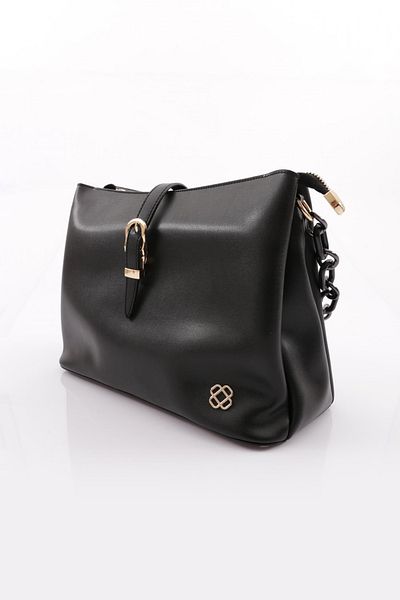 DGN Women's Chain Detailed Shoulder and Shoulder Bag Black 2183426