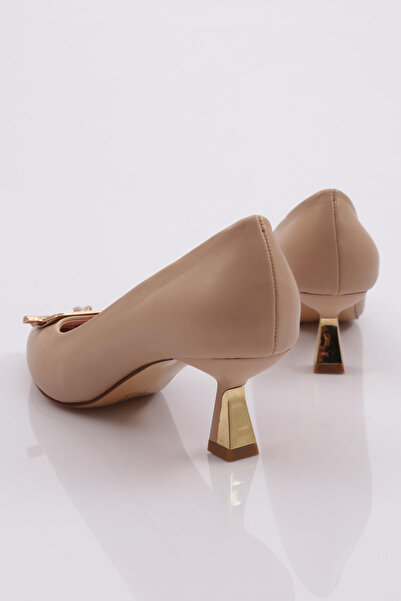 DGN Kadın Ip Tokalı Topuklu Ayakkabı Bej 7992621