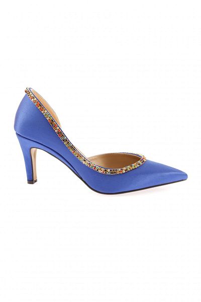 DGN Stiletto din satin albastru - Detaliu transparent, femei, 24393261