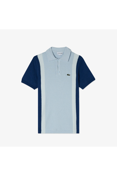 Lacoste Erkek Regular Fit Kısa Kollu Gömlek Yaka Mavi Triko