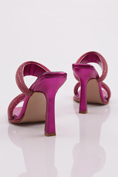 DGN Фуша металічні жіночі капці на підборах - з товстою срібною стрічкою 313833210