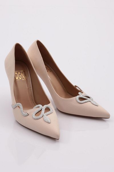 DGN Pantofi de damă cu toc înalt Bej Lycra 62722859
