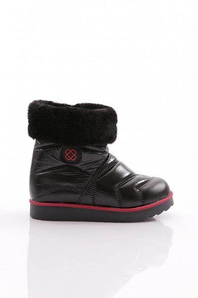 DGN Girl's Ankle Woolen Boots Black - Red 2343224