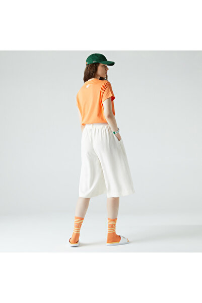 Lacoste Kadın Relaxed Fit Beyaz Bermuda