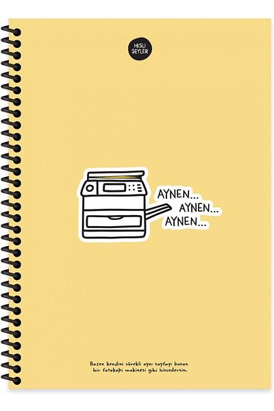 KESKİN COLOR Sensational Things 17X24Cm Spiral 100 Yp. Hard Cover Checkered Notebook - Ditto (Yellow) / 500613 / C10
