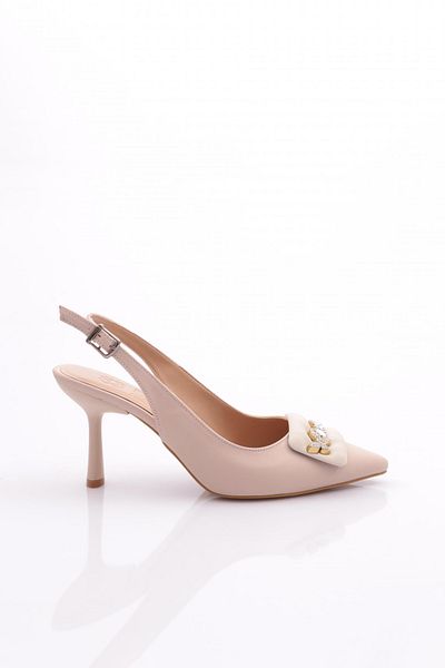 DGN 3982 Model Beige Scuba Women's Heeled Shoes