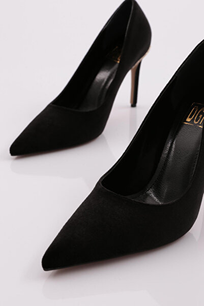 DGN Kadın Topuklu Ayakkabı Siyah Kadife 62852859