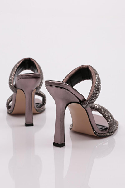 DGN Платинові жіночі капці на підборах - Срібна стрічка, металік 313833210