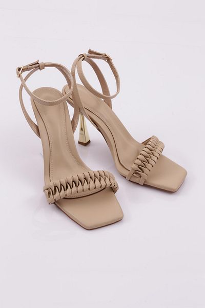 DGN Women's Ankle Strap Heeled Shoes Tan 5172821