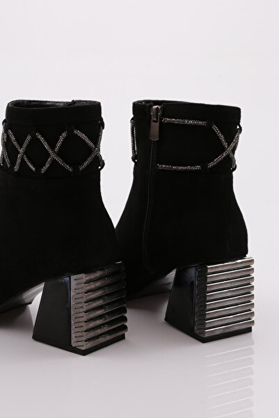 DGN Kadın Topuklu Bot Siyah Süet 421123488