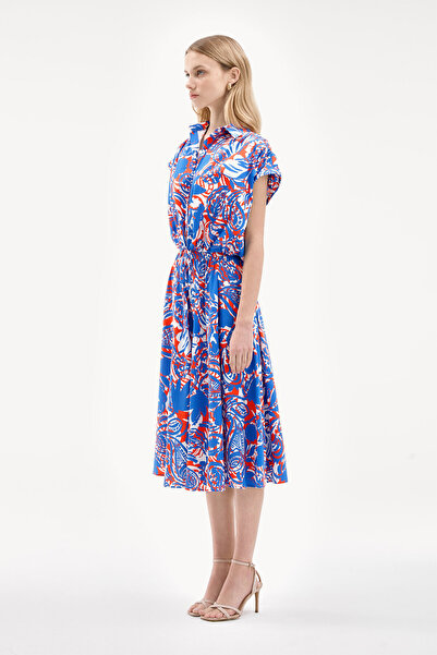 W Collection KIRMIZI DÜŞÜK KOLLU DESENLİ BLUZ