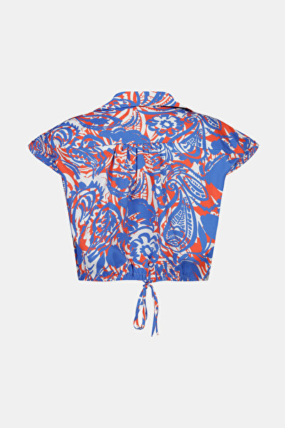 W Collection KIRMIZI DÜŞÜK KOLLU DESENLİ BLUZ