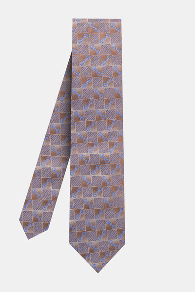 W Collection Beige Blue Tie